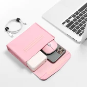 Kahverengi Litchi Desenli PU Deri Su Geçirmez İnce Laptop Çantası 13-14 İnç - 9