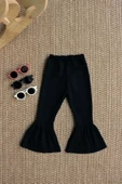 Kız Bebek Siyah İspanyol Paça Yüksek Bel Lastikli Tayt Pantolon thumbnail 1