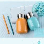 Mini Sevimli Kahve Vakumlu Termos Paslanmaz Çelik Bardak Seyahat Su Şişesi 200ML Paslanmaz Çelik - 8
