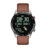 SK7Plus 1.28 inç IPS Ekran Kahverengi Deri Kayışlı Akıllı Saat Bluetooth Arama ve Uyku Takibi - 2