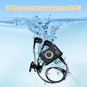 C26 IPX8 Su Geçirmez Yüzme Dalış Spor MP3 Müzik Çalar Beyaz 8GB Hafıza Klipsli Kulaklıklı FM Destekli - 5