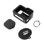 GoPro HERO13 Black Uyumlu Siyah Silikon Koruyucu Kılıf Bileklik ve Lens Kapağı - 10