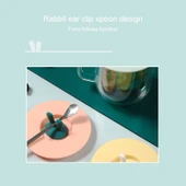 Silikon Tavşan Kulaklı Bardak Kapağı Sarı - 7