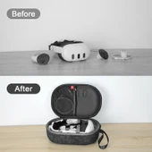 Apple Vision Pro VR Gözlük Taşıma Çantası Siyah Darbe ve Çizilme Önleyici - 8