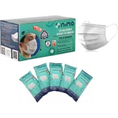 Maske Beyaz 50 Li Filtreli 3 Katli Nımo - 1