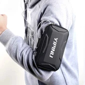 YIPINU Siyah Çok Fonksiyonlu Spor Kol Çantası Bisiklet Koşu Fitness Telefon Çantası - 4