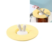 Silikon Tavşan Kulaklı Bardak Kapağı Sarı - 1