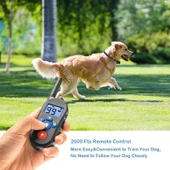 800m Uzaktan Kumandalı Elektrikli Şoklu Havlama Önleyici Titreşimli Uyarı Su Geçirmez Köpek Eğitim Tasması EU Fişli - 4