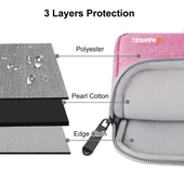 HAWEEL 15 inç Laptop Kılıfı Fermuarlı Çanta Pembe - 5
