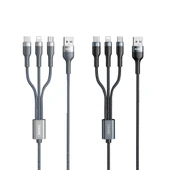 Remax RC 070TH 1.2 Metre 2 Amper 3 in 1 USB 8 Pin USB C Micro USB Şarj Kablosu Gri - 2