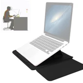 4 in 1 Evrensel Su Geçirmez PU Deri Laptop Kılıfı Saplı Standlı Kalemlikli 13 14 Inç Siyah - 1