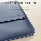 4 in 1 Evrensel Laptop Tutucu PU Suya Dayanıklı Koruma Bilek Destekli Laptop Çantası 13 14 İnç Gül Kurusu - 9