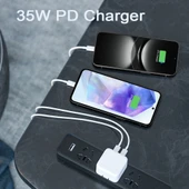 PD 35W Cift USB-C Portlu Sarj Cihazi 1m Tip-C Tip-C Veri Kablosu Ile UK Priz - 6