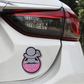Araba İçin Bebek İçiyor Pembe Sticker - 5