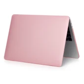 MacBook Pro 13.3 inç A2338 2022 Uyumlu Pembe Mat Laptop Koruyucu Kılıf - 3