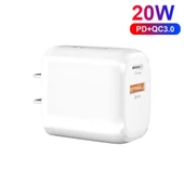 CS 20W Mini Taşınabilir PD3 0 QC3 0 Çift Port Hızlı Şarj Cihazı 3A USB Tip C Veri Kablosu US Priz - 2