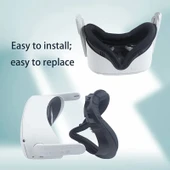 Meta Quest 2 VR Başlık Ter Önleyici Siyah Yüz Maskesi - 5
