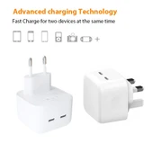 SDC 40W Cift PD USB C Tipi Sarj Aleti iPhone iPad Serisi EU Priz - 5