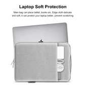 HAWEEL 14-15 Inç Laptop Kılıfı Gri Fermuarlı ve Saplı - 5
