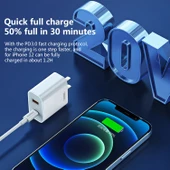 REMAX RP U68 20W Hızlı Şarj Cihazı Seti USB ve USB C Çift Arayüz Beyaz US Priz - 4