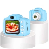 2.0 İnç Ekranlı 8.0MP HD Çocuk Oyuncak Taşınabilir Dijital SLR Kamera Mavi - 1