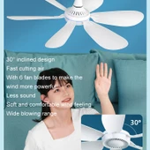 USB Ev Yurdu Sessiz Yüksek Rüzgar Gücü Mini Fan Altı Kanatlı Küçük Tavan Vantilatörü Tekli Model - 9