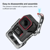 Insta360 Ace Pro 2 Uyumlu Alüminyum Alaşımlı Koruyucu Kafes Çift Soğuk Ayaklı Gövde Çerçevesi Gri - 6