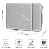 HAWEEL 14-15 Inç Laptop Kılıfı Gri Fermuarlı ve Saplı - 2