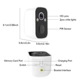 2k Full HD Mini Gece Görüşlü Şarjlı Alarmlı Uygulamalı Kablosuz Güvenlik Kamerası - 2