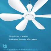 USB Ev Yurdu Sessiz Yüksek Rüzgar Gücü Mini Fan Altı Kanatlı Küçük Tavan Vantilatörü Tekli Model - 5