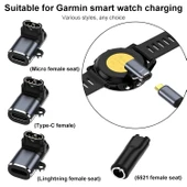 Garmin Fenix 8 7X Vivoactive 6 xDfind Saat Şarj Adaptörü Type-C Düz - 5