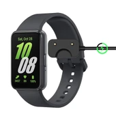Samsung Galaxy Fit3 SM-R390 Akıllı Saat Şarj Kablosu USB-A Arayüzlü 55cm Siyah Çip Koruma - 5