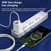 REMAX RP U68 20W Hızlı Şarj Cihazı Seti USB ve USB C Çift Arayüz Beyaz US Priz - 5