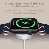 Apple Watch Serisi Uyumlu Alüminyum Alaşımlı Manyetik Kablosuz Şarj Cihazı USB-A Beyaz - 3