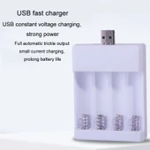 Hızlı USB 4 Yuvalı Şarj Cihazı AA AAA Şarjlı Pil Evrensel Dört Yuvalı Şarj Kutusu Model Direkt Takılabilir - 5