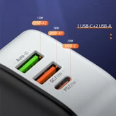 LDNIO A3513Q 32W QC3.0 3 USB Portlu Telefon Adaptoru US Priz Tip C Kablo Ile - 5