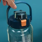 2L Kapasiteli Sporcu Su Şişesi Mavi Mor Degrade - Damlama Önleyici Pipetli Taşınabilir - 5