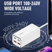 LDNIO A4610C PD65W Hızlı Şarj Cihazı Çift USB-C ve Çift USB Beyaz 1.5m Kablo EU Priz - 8
