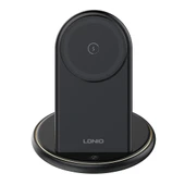 LDNIO WL02 25.5W 5 in 1 MagSafe Kablosuz Şarj Cihazı 30cm Type-C Kablo Siyah - 4