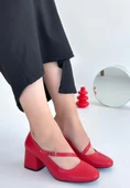 Kier Kırmızı Cilt Topuklu Ayakkabı - 2