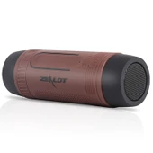 ZEALOT S1 Bluetooth 40 Kablosuz Kablolu Stereo Hoparlör Subwoofer 4000mAh Bataryalı Kahve - 1