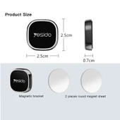 Yesido C81 Araba Gösterge Paneli Mini Güçlü Manyetik Telefon Tutucu Siyah - 4