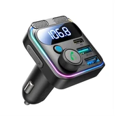 JOYROOM JR-CCB01 48W Çift Mikrofonlu Kablosuz Araç FM Verici Siyah - 1