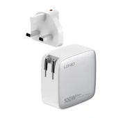 LDNIO Q408 100W GaN USB ve 3 USB-C Tipi Şarj Cihazı 1m 100W USB-C Veri Kablosu Beyaz UK Priz - 2