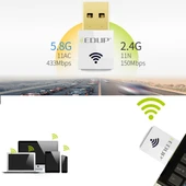 EDUP EP AC1619 Mini Kablosuz USB Çift Bant WiFi Adaptörü Beyaz 600Mbps - 9