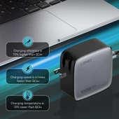 LDNIO Q408 100W GaN USB ve 3 USB-C Tipi Şarj Cihazı 1m 100W USB-C Veri Kablosu Beyaz UK Priz - 11