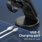 LDNIO WL02 25.5W 5 in 1 MagSafe Kablosuz Şarj Cihazı 30cm Type-C Kablo Siyah - 11