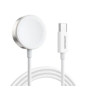 JOYROOM S-IW004 Type-C USB-C Manyetik Şarj Kablosu 1.2m Beyaz Apple Watch Uyumlu - 1