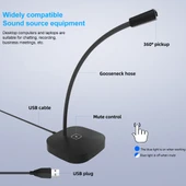 Yanmai G22 USB Masaüstü Bilgisayar Mikrofonu Siyah - 6