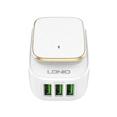 LDNIO A3305 Seyahat Şarj Cihazı 3 USB Portlu 34A Tip C USB C Kablo ve Dokunmatik LED Gece Lambası EU Priz - 4